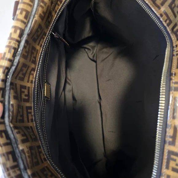 Fendi Tan and Brown Monogram Duffel Bag - Picture 9 of 9